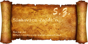 Simkovics Zalán névjegykártya